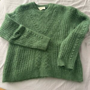 SOLD Sezane Jake Green Cable Knit Sweater